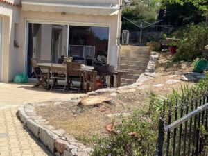 Avant – Abattage par démontage de Pins à Martigues